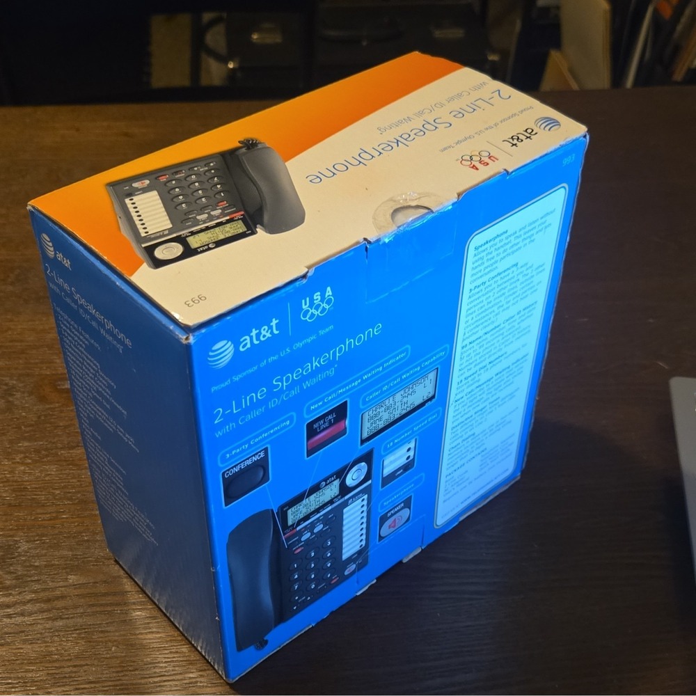 AT&T 993 Black 2-Line Corded Speakerphone w/ Caller ID/Call Waiting, 3-Way - Picture 2 of 3